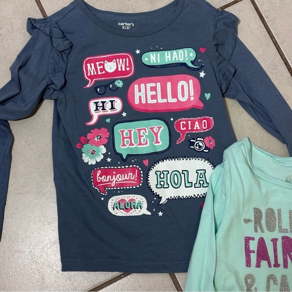 Carter’s & Oshkosh b’gosh Girls Kids Long sleeve shirts size 7. - Picture 3 of 5